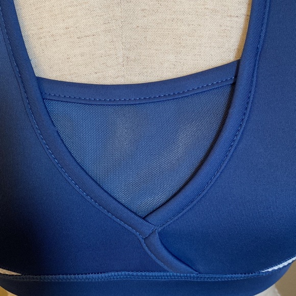 Blue and White Performance Sport Bra - Picture 7 of 9